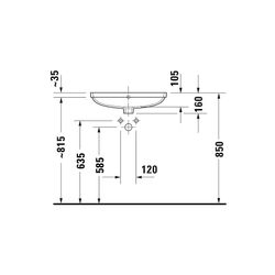 Duravit No.1 Einbauwaschtisch 400x550x160mm, Weiß Hochglanz, ohne HLB, mit Überlau... DURAVIT-03955500282 4063382182746 (Abb. 1)
