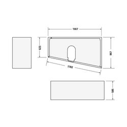 Duravit No.1 Wannenträger, Trapezförmig, gerade Seitenwand, 1700x1000mm, Ecke ... DURAVIT-792438000000000 4063382316950 (Abb. 1)