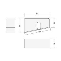 Duravit No.1 Wannenträger, Trapezförmig, gerade Seitenwand, 1700x1000mm, Ecke ... DURAVIT-792437000000000 4063382316943 (Abb. 1)