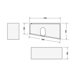 Duravit No.1 Wannenträger, Trapezförmig, gerade Seitenwand, 1600x850mm, Ecke R... DURAVIT-792436000000000 4063382316936 (Abb. 1)