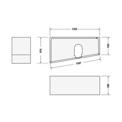 Duravit No.1 Wannenträger, Trapezförmig, gerade Seitenwand, 1600x850mm, Ecke L... DURAVIT-792435000000000 4063382316929 (Abb. 1)