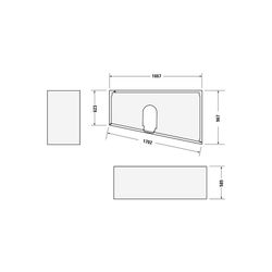 Duravit No.1 Wannenträger, Trapezförmig, gerade Seitenwand, 1700x1000mm, Ecke ... DURAVIT-792438000000000 4063382316950 (Abb. 1)