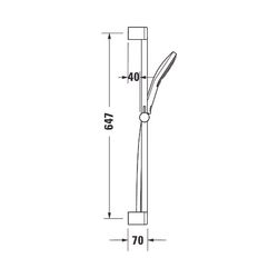Duravit Brauseset, Chrom, Brauseschlauch 1600mm, Brausestange 700mm, Handbrause, ... DURAVIT-UV0680003010 4063382974778 (Abb. 1)