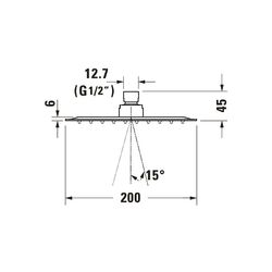 Duravit Kopfbrause, Chrom Hochglanz, Edelstahl, Eckig, 200x200mm, 26l/min, Rain, ... DURAVIT-UV0660030010 4063382938114 (Abb. 1)