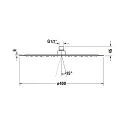 Duravit Kopfbrause, Chrom Hochglanz, Edelstahl, Rund, d. Kopfbrause 400mm, 25, 5l... DURAVIT-UV0660021010 4063382938107 (Abb. 1)