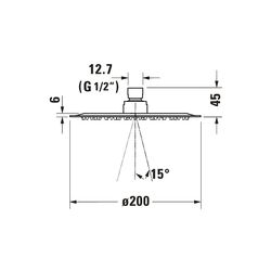 Duravit Kopfbrause, Chrom Hochglanz, Edelstahl, Rund, d. Kopfbrause 200mm, 25, 5l... DURAVIT-UV0660019010 4063382938084 (Abb. 1)