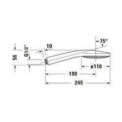 Duravit Handbrause, Chrom, d. 110mm, Strahlart Rain, Durchflussmenge 3 bar 19,5l/... DURAVIT-UV0650014010 4063382936714 (Abb. 1)