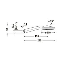 Duravit Handbrause, Chrom, d. 110mm, Strahlart Rain, Durchflussmenge 3 bar 15l/mi... DURAVIT-UV0650013010 4063382936677 (Abb. 1)