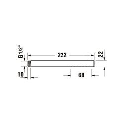 Duravit Stabbrause, Rain, eckig, Chrom, Durchflussmenge 3 bar 17l/min, Silikonnop... DURAVIT-UV0640002010 4063382937971 (Abb. 1)