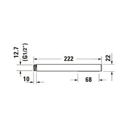 Duravit Stabbrause, Rain, eckig, Chrom, Durchflussmenge 3 bar 17l/min, Silikonnop... DURAVIT-UV0640002010 4063382937971 (Abb. 1)
