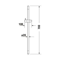 Duravit Brausestange 700mm, Handbrausehalterung höhenverstellbar, Chrom Hochglanz... DURAVIT-UV0600003010 4063382938374 (Abb. 1)