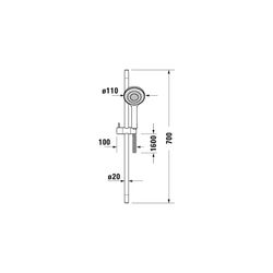 Duravit Brauseset, Chrom, Brauseschlauch 1600mm, Brausestange 700mm, Handbrause, ... DURAVIT-UV0680002010 4063382974730 (Abb. 1)