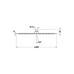 Duravit Kopfbrause, Chrom Hochglanz, Edelstahl, Rund, d. Kopfbrause 400mm, 25, 5l... DURAVIT-UV0660021010 4063382938107 (Abb. 1)