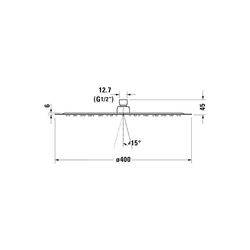 Duravit Kopfbrause, Chrom Hochglanz, Edelstahl, Rund, d. Kopfbrause 400mm, 25, 5l... DURAVIT-UV0660021010 4063382938107 (Abb. 1)
