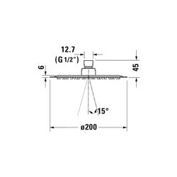 Duravit Kopfbrause, Chrom Hochglanz, Edelstahl, Rund, d. Kopfbrause 200mm, 25, 5l... DURAVIT-UV0660019010 4063382938084 (Abb. 1)