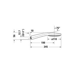 Duravit Handbrause, Chrom, d. 110mm, Strahlart Rain, Durchflussmenge 3 bar 15l/mi... DURAVIT-UV0650013010 4063382936677 (Abb. 1)