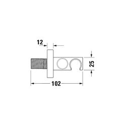 Duravit Wandanschlussbogen 55x102mm, Rund, Chrom, Rosette rund, Rückflussverhinde... DURAVIT-UV0630009010 4063382938152 (Abb. 1)