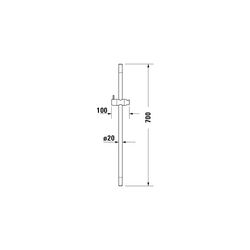 Duravit Brausestange 700mm, Handbrausehalterung höhenverstellbar, Chrom Hochglanz... DURAVIT-UV0600003010 4063382938374 (Abb. 1)