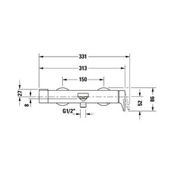 Duravit Tulum by Starck Einhebel-Wannenmischer Aufputz, Mattschwarz, Anschlussart... DURAVIT-TU5230000046 4063382961419 (Abb. 1)