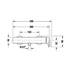 Duravit Tulum by Starck Einhebel-Brausemischer Aufputz, Mattschwarz, Anschlussart... DURAVIT-TU4230000046 4063382961402 (Abb. 1)
