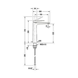 Duravit Tulum by Starck Einhebel-Waschtischmischer XL, Mattschwarz, 5l/min, Hebel... DURAVIT-TU1040002046 4063382961358 (Abb. 1)