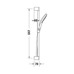 Duravit Brauseset, Schwarz, Brauseschlauch 1600mm, Brausestange 700mm, Handbrause... DURAVIT-UV0680003046 4063382974785 (Abb. 1)