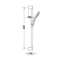 Duravit Brauseset, Schwarz, Brauseschlauch 1600mm, Brausestange 700mm, Handbrause... DURAVIT-UV0680002046 4063382974747 (Abb. 1)