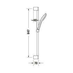 Duravit Brauseset, Schwarz, Brauseschlauch 1600mm, Brausestange 700mm, Handbrause... DURAVIT-UV0680001046 4063382974709 (Abb. 1)