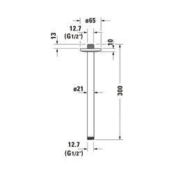 Duravit Brausearm Länge 300mm Deckemontage Rosette rund, Mattschwarz... DURAVIT-UV0670026046 4063382938329 (Abb. 1)