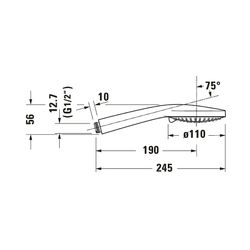 Duravit Handbrause, Mattschwarz, d. 110mm, Strahlart SoftRain, Rain, IntenseRain,... DURAVIT-UV0650015046 4063382937063 (Abb. 1)