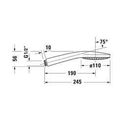 Duravit Handbrause, Mattschwarz, d. 110mm, Strahlart Rain, Durchflussmenge 3 bar ... DURAVIT-UV0650013046 4063382936844 (Abb. 1)