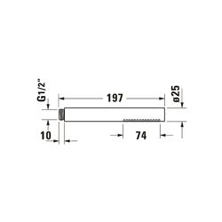 Duravit Stabbrause 55x102mm, Mattschwarz, Rain, Durchflussmenge 17l/min bei 3bar,... DURAVIT-UV0640001046 4063382937322 (Abb. 1)