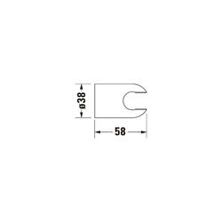 Duravit Brausehalter Konisch, 38x58mm, Messing, rund, Mattschwarz... DURAVIT-UV0620001046 4063382938220 (Abb. 1)