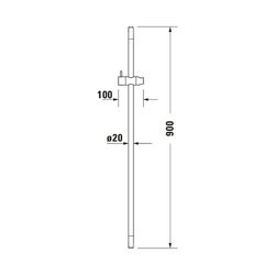Duravit Brausestange 900mm, Handbrausehalterung höhenverstellbar, Mattschwarz... DURAVIT-UV0600004046 4063382938404 (Abb. 1)