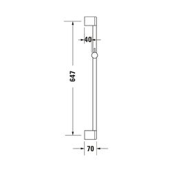Duravit Brausestange 700mm, Handbrausehalterung höhenverstellbar, Mattschwarz... DURAVIT-UV0600003046 4063382938381 (Abb. 1)