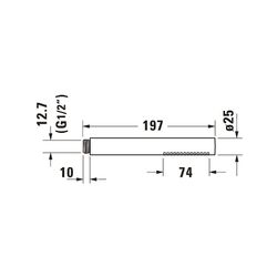 Duravit Stabbrause 55x102mm, Mattschwarz, Rain, Durchflussmenge 17l/min bei 3bar,... DURAVIT-UV0640001046 4063382937322 (Abb. 1)