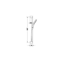 Duravit Brauseset, Schwarz, Brauseschlauch 1600mm, Brausestange 700mm, Handbrause... DURAVIT-UV0680003046 4063382974785 (Abb. 1)
