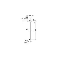 Duravit Brausearm Länge 300mm Deckemontage Rosette rund, Mattschwarz... DURAVIT-UV0670026046 4063382938329 (Abb. 1)
