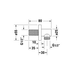 Duravit Wandanschlussbogen 55x80mm, Rund, Mattschwarz, Rosette rund, Rückflussver... DURAVIT-UV0630008046 4063382938145 (Abb. 1)