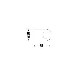 Duravit Brausehalter Konisch, 38x58mm, Messing, rund, Mattschwarz... DURAVIT-UV0620001046 4063382938220 (Abb. 1)