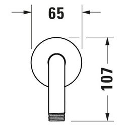 Duravit Brausearm Länge 210mm Wandmontage Rosette rund, Chrom Hochglanz... DURAVIT-UV0670027010 4063382938336 (Abb. 1)
