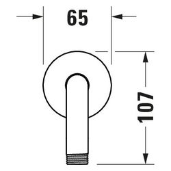 Duravit Brausearm Länge 410mm Wandmontage Rosette rund, Chrom Hochglanz... DURAVIT-UV0670028010 4063382938350 (Abb. 1)