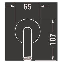 Duravit Brausearm Länge 410mm Wandmontage Rosette rund, Mattschwarz... DURAVIT-UV0670028046 4063382938367 (Abb. 1)