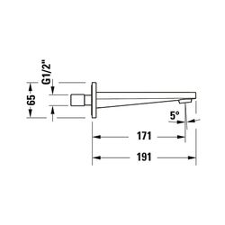 Duravit Tulum by Starck Wanneneinlauf Aufputz, Mattschwarz, Rosette rund, Ausladu... DURAVIT-TU5240010046 4063382961426 (Abb. 1)