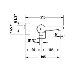 Duravit Tulum by Starck Einhebel-Wannenmischer Aufputz, Mattschwarz, Anschlussart... DURAVIT-TU5230000046 4063382961419 (Abb. 1)