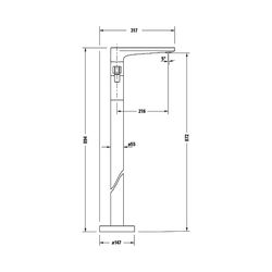 Duravit Tulum by Starck Einhebel-Wannenmischer bodenstehend, Mattschwarz, Höhe 89... DURAVIT-TU5250000046 4063382961440 (Abb. 1)