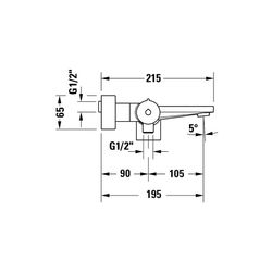 Duravit Tulum by Starck Einhebel-Wannenmischer Aufputz, Chrom, Anschlussart S-Ans... DURAVIT-TU5230000010 4063382961273 (Abb. 1)