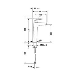 Duravit No.1 Einhebel-Waschtischmischer L MinusFlow, Chrom, 3,5l/min, Hebelgriff,... DURAVIT-N11032002010 8000177315909 (Abb. 1)
