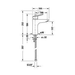 Duravit No.1 Einhebel-Waschtischmischer M, Chrom, 5l/min, Hebelgriff, Ausladung 1... DURAVIT-N11020002010 8000177315831 (Abb. 1)