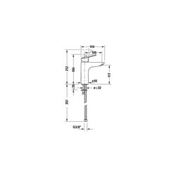 Duravit No.1 Einhebel-Waschtischmischer M, Chrom, 5l/min, Hebelgriff, Ausladung 1... DURAVIT-N11020002010 8000177315831 (Abb. 1)